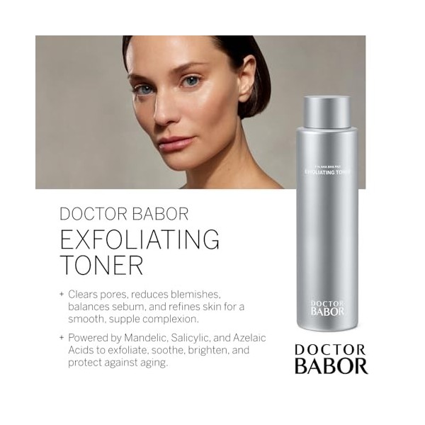Doctor BABOR Tonique exfoliant | Tonique pour le visage pour peaux impures et grasses | Anti-boutons et pour les pores plus f