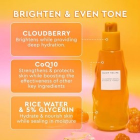 Cloudberry Highlighter Tonic + Essence Skincare CoQ10 Tonique pour renforcer la barrière cutanée + eau de riz hydratante, vit