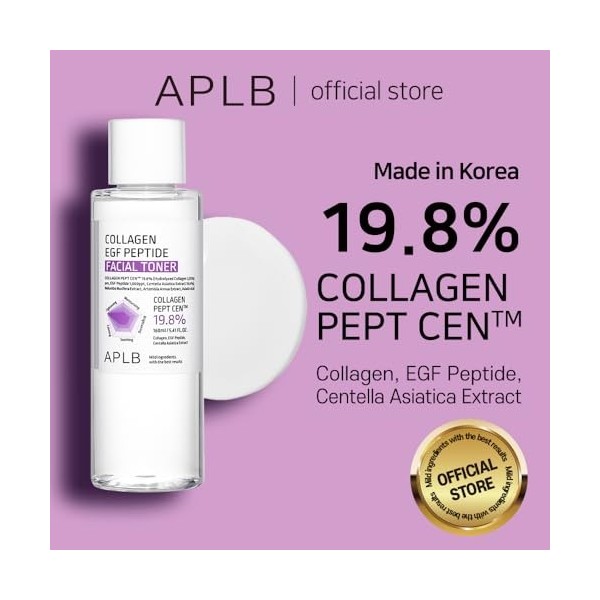 APLB Tonique pour le visage au collagène au peptide | Collagène Pept Cen 19,8 % 5,41 Fl.Oz/Korean Skincare, soin de lélastic