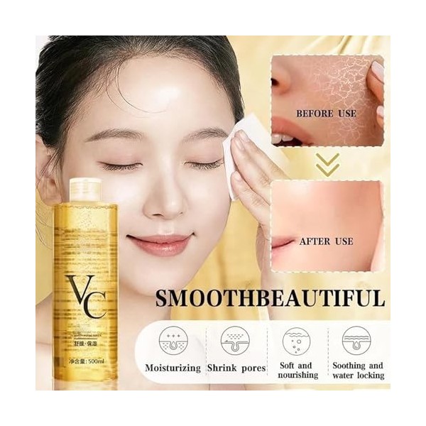 VC Toner Toner, tonifiant hydratant à la vitamine C, tonique hydratant pour le visage, lotion hydratante rafraîchissante, raj