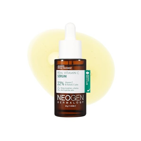 DERMALOGY by NEOGENLAB Véritable sérum à la vitamine C 1,12 oz 32 g - Sérum éclaircissant et revitalisant avec 22% dacide Lo...