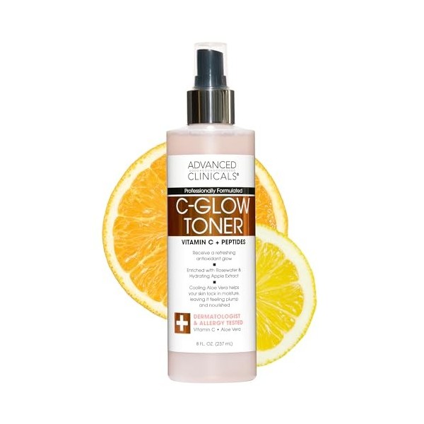 ADVANCED CLINICALS Tonique visage illuminateur avec vitamine C et A. férulique 237 ml