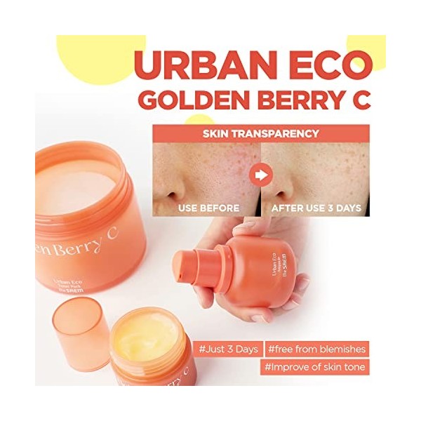 THESAEM - Urban Eco Golden Berry C Toner Pack de tampons faciaux aux extraits de baies dor péruviennes - Patchs rajeunissant