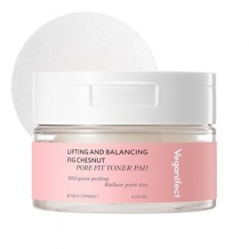 Veganifect Tampon tonique raffermissant les pores - Lisse la peau - Minimise les pores - Soin coréen de la peau - Végétalien 