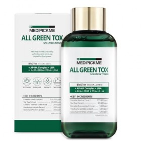 MEDIPICKME All Green Tox Solution Toner 20 ml | Cica Toner | Routine quotidienne douce de soins de la peau pour un effet apai