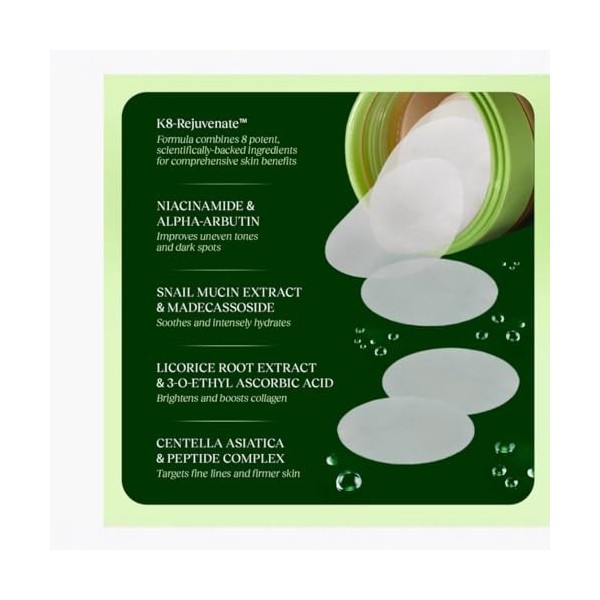 Jiyu Original Renewal & Rejuvenation Toner Pads, Anti-Âge Éclaircissant Rides Minimisant 1 Stück（100pcs） Lotions Toniques