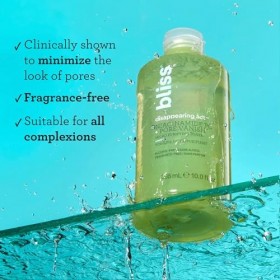 Bliss Tonique à la niacinamide Disappearing Act - 10 Fl Oz - Complexe Pore Vanish - Purifie et minimise les pores - Tonique p