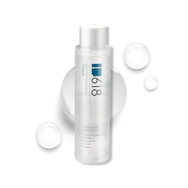 1.618 K-Beauty Acide Hyaluronique Tonique Hydratant en Profondeur pour la Peau du Visage Coréen pour Peau Sèche et Grasse Usa