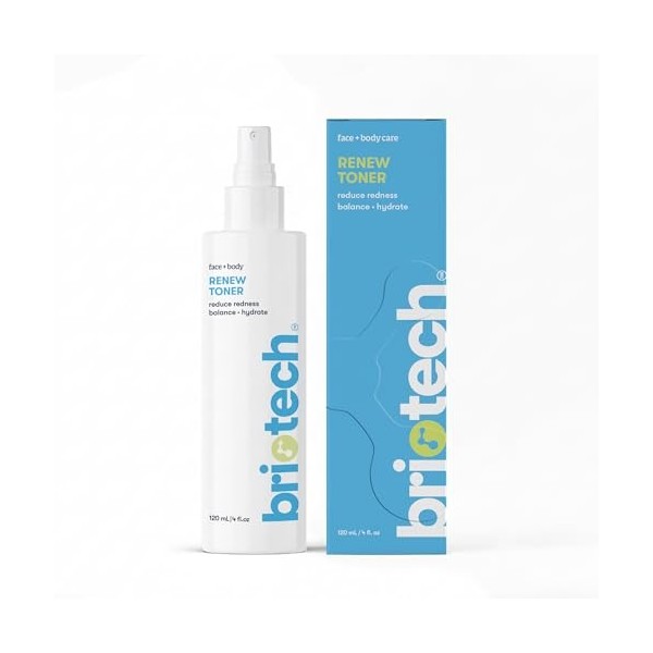 BRIOTECH Skin Renew Toner Spray à lacide hypochloreux pour le visage et la peau Minimise lapparence des imperfections, brum