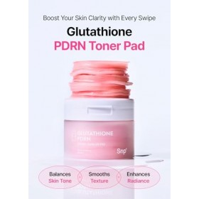 Snp PDRN - Lotion pour le visage avec 99 % de glutathion et niacinamide - Traitement des imperfections cutanées - Tampon exfo