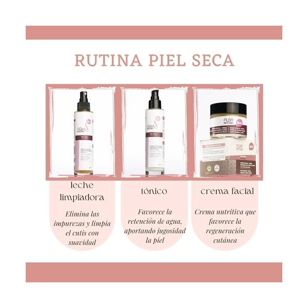 Trousse de soins quotidiens pour le visage Peau sèche - Contient un lait nettoyant, un tonique et une crème pour le visage - ...