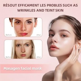 Masque Collagene Visage – 5 Pièces Masque Bio-Collagen Hydratant & Anti-Âge – Resserre les Pores, Raffermit la Peau – Soin Co