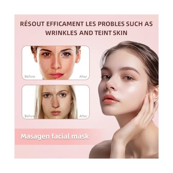 Masque Collagene Visage – 5 Pièces Masque Bio-Collagen Hydratant & Anti-Âge – Resserre les Pores, Raffermit la Peau – Soin Co