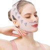Masque Visage V-Line Refroidissant,Version Améliorée Ice-Cool,Masque Anti Double Menton Réutilisable,Bande Lifting Visage en ...