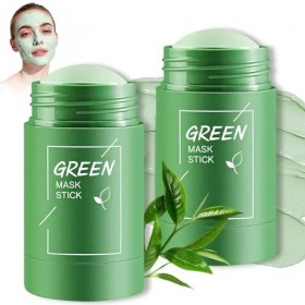 2 Pièces Green Tea Mask Stick,Masque Visage Thé Vert Nettoyant En Profondeur,Masque Stick Thé Vert Pour Anti-Points Noirs,Con