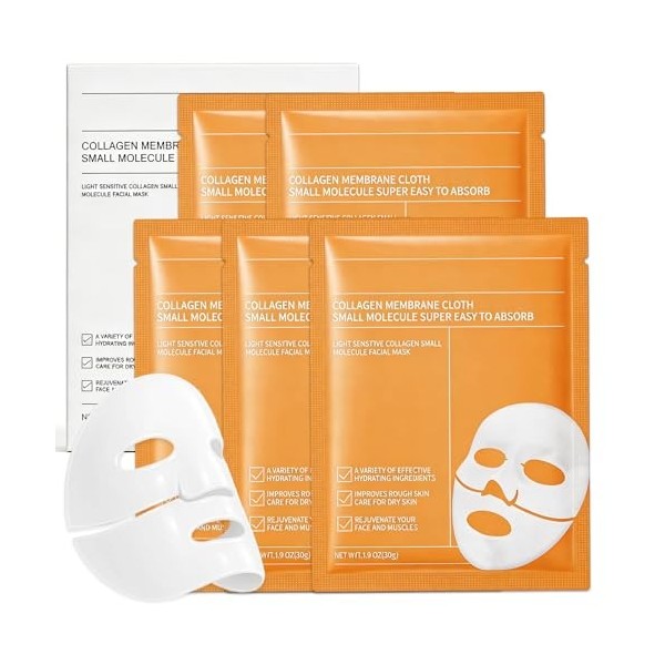 1 Pièces Masque Collagene Visage,Collagen Profond Masque Visage,Masques Hydrogel de Nuit,Bio Collagen Real Deep Mask,Favorise...