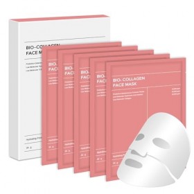 Masque Collagene Visage 5 Pièces – Masque Hydratant Nuit Profond, Anti-âge & Resserre les Pores, Améliore lÉlasticité,Pour P