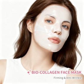 Masque Collagene Visage 5 Pièces – Masque Hydratant Nuit Profond, Anti-âge & Resserre les Pores, Améliore lÉlasticité,Pour P