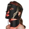 FOLOKE Masque LED de Luminothérapie Visage et Cou, LED à Lumière Rouge et Infrarouge, Masque Facial LED pour Soin du Visage à