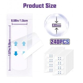 HAIOLORPRO 240 Pièces Face Lift Tape Lift, Face Taping Visage, Patchs De Levage De Invisibles, Patch Anti Rides pour Double M
