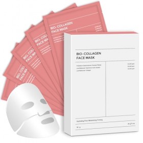 Masque Collagene, 5 Pièces Collagen Mask, Affinement des Pores, Anti-âge, Hydratant, Amélioration de la Peau Rouge 