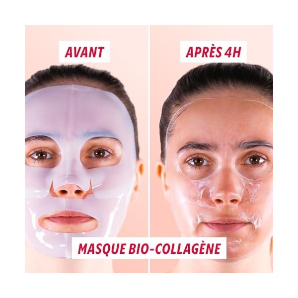 Pack de 4 Masques Collagène My SOS Beauty - Pack Découverte - 4 x 40g - Collagène, Bakuchiol, Centella Asiatica & Vitamine C 