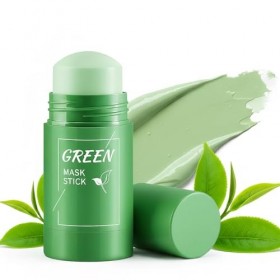 Masque au Thé Vert en Stick 2 Pièces, Masque à lArgile Verte Purifiant, Purifiant & Anti-Points Noirs, Contrôle la Brillianc