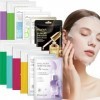 12 Pièces Masques Tissus Hydratants, Masque Visage,Soins pour le Visage,Pour une Peau Éclatante,Amélioration de lÉlasticité,
