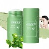 2 Pièces Masque Stick Purifiant au Thé Vert,Masque à l’Argile Verte,Nettoyage Profond + Contrôle du Sébum,Élimination des Poi