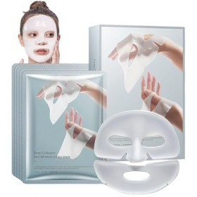 5 Pièces Masque Collagene Visage, Mask Collagen Soin Visage Liftant Anti-Rides, Masque Bio Collagene Pour Une Peau Plus Ferme