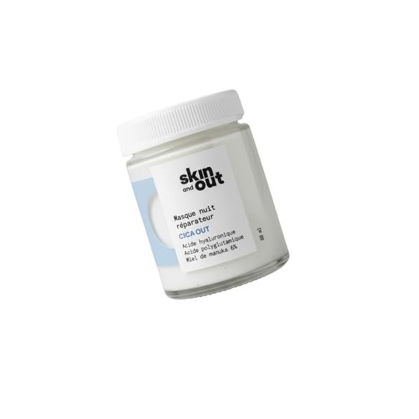 Skin & Out Cica OUT Masque de Nuit Réparateur 60 ml – Masque Visage Hydratant pour Peaux à Tendance Acnéique, Acide Hyaluroni