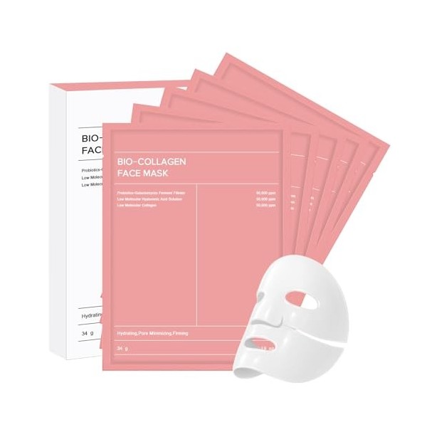 TATUNER Masque de Nuit Hydrogel Bio Collagène, hydratant en profondeur, resserrant les pores, raffermissant et anti-rides, pe