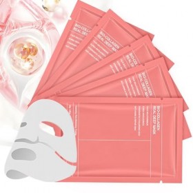 Masque au Collagène, 5 Pièces Soin Hydratant Ultra-Concentré Masque Hydratant Nuit Profond, Réduit les Rides et Resserre les ...