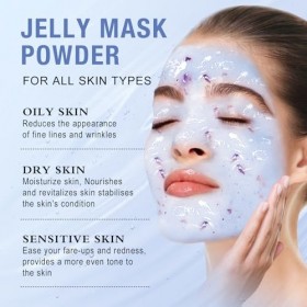 Masque en Poudre pour Soins du Visage, Hidratante y Nutritivo Masque en Gelée Peel-Off, Professionnelle Uso en Spa Jelly Face