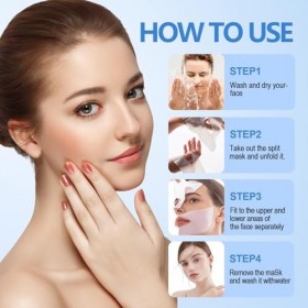 5 Pièces Collagen Masque Profond Réel, Masque Éclaircissant Et Transparence, Masque Hydrogel Glass Skin, Amélioration de lÉl