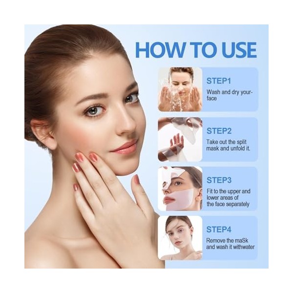 5 Pièces Collagen Masque Profond Réel, Masque Éclaircissant Et Transparence, Masque Hydrogel Glass Skin, Amélioration de lÉl