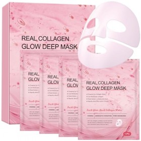 Masque Collagene Visage Korean - 4 Pièces Soin Visage Femme, Skin care Coréenne, Collagen Night Mask Masque Hydratant Visage,