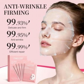 5 pièces Collagen Profond Masque Visage, Masque Hydrogel, Tous Types de Peau,Hydratant, Apaisant, Nourrissant, Real Deep Mask