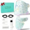 Masque LED Luminothérapie pour Visage & Cou 8 Couleurs,Masque Visage Lumière Rouge et Infrarouge,LED Face Mask Silicone,Anti-...