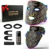 Masque LED Luminothérapie pour Visage & Cou 8 Couleurs,Masque Visage Lumière Rouge et Infrarouge,LED Face Mask Silicone,Anti-...