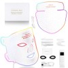 Masque LED Luminothérapie pour Visage & Cou 8 Couleurs,Masque Visage Lumière Rouge et Infrarouge,LED Face Mask Silicone,Anti-...