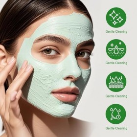 2 Pièces Masque Stick au Thé Vert,Masque Visage Purifiant à lArgile Verte, Nettoyage Profond, Élimination des Points Noirs, 