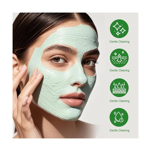 2 Pièces Masque Stick au Thé Vert,Masque Visage Purifiant à lArgile Verte, Nettoyage Profond, Élimination des Points Noirs, 