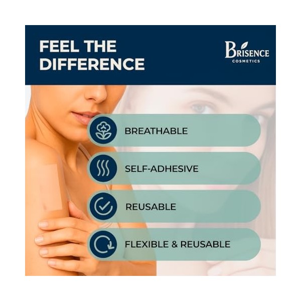 Patchs en Silicone pour Cicatrices et Marques Cutanées – 4 cm x 150 cm, Réutilisables et Auto-adhésifs, Respirants et Hypoall