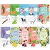 10 Masques en Feuille, Soin Coréen pour le Visage avec Ingrédients Naturels,Masque Visage Hydratant aux Extraits de Fruits et...