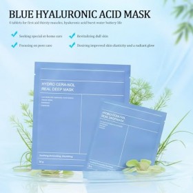 4PCS Real Deep Maske, Hydro Cera-nol Real Deep Mask, Soin Hydratant Apaisant pour Peaux Sèches et Sensibles – Masque de Nuit ...