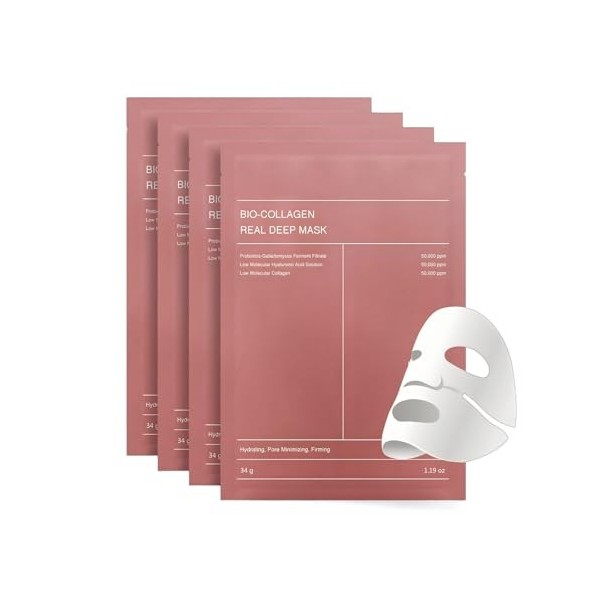 4PCS Real Deep Maske, Hydro Cera-nol Real Deep Mask, Soin Hydratant Apaisant pour Peaux Sèches et Sensibles – Masque de Nuit ...