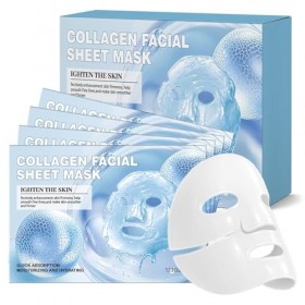 5 Pièces Masques Visage au Collagène,Masque Hydratant Visage Apaisants Soin de la Peau,Mask visage Hydratant pour Hommes et f