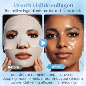 5 Pièces Masques Visage au Collagène,Masque Hydratant Visage Apaisants Soin de la Peau,Mask visage Hydratant pour Hommes et f