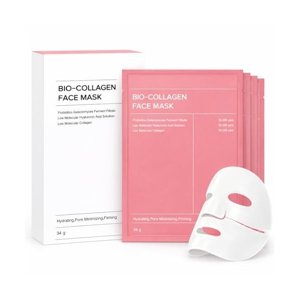 Masque Collagène Nuit Visage | Bio-Collagène Hydrogel | Soin Nuit Hydratant & Repulpant | Masque Coréen Glass Skin | Minimise